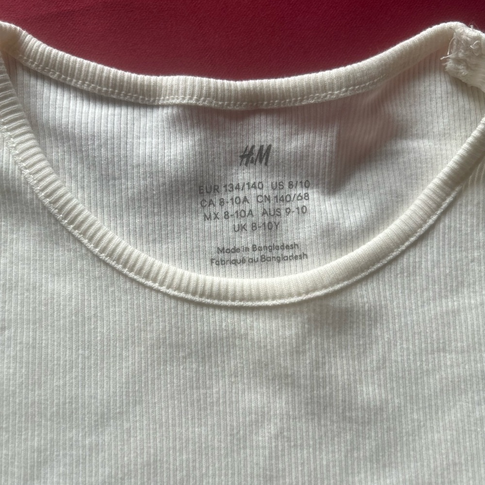 H&M Cream Ribbed Tee